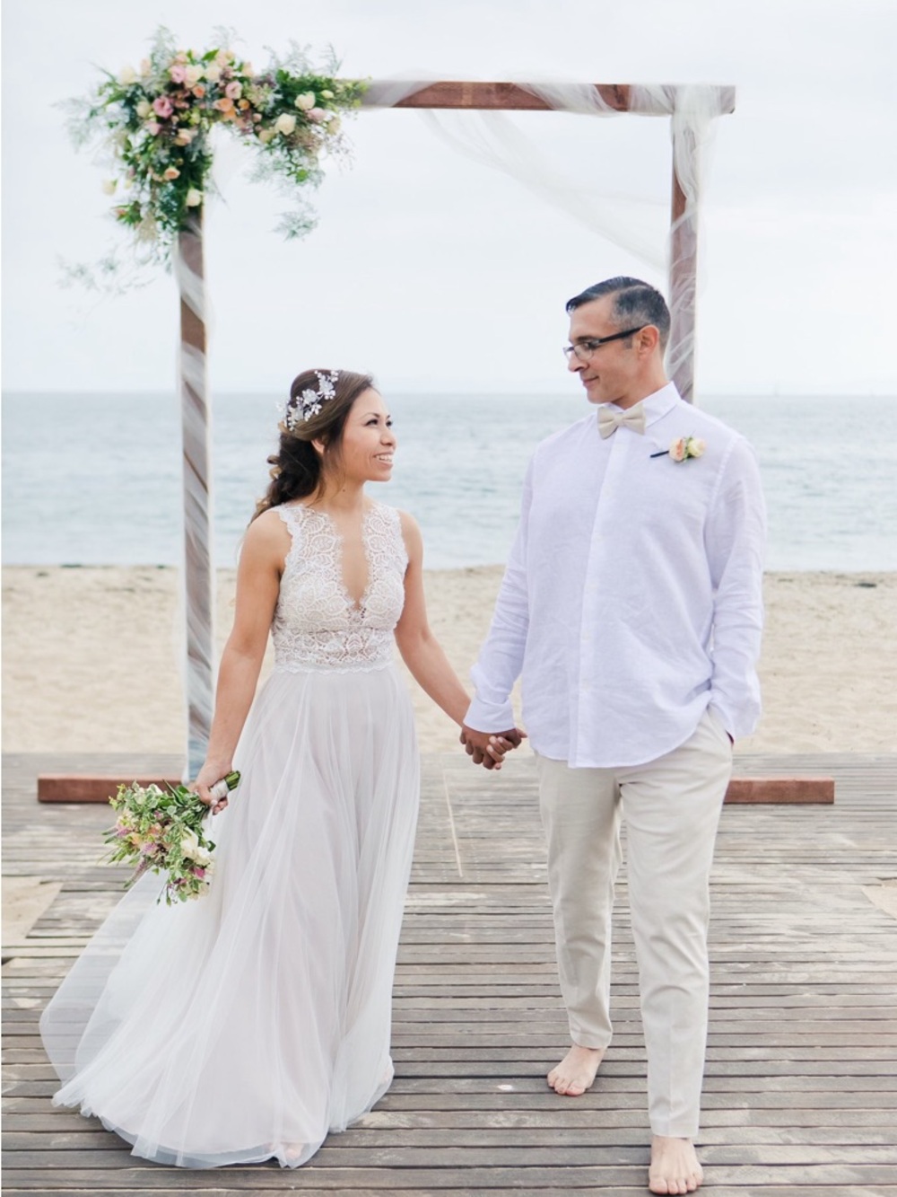 Floral Lace  Halter Wedding  Dress - Picture 6 of 15